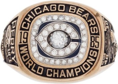 William “Refrigerator” Perry Super Bowl ring, $203,150, purchased online through LiveAuctioneers.com in a 2015 Heritage auction. Image courtesy of LiveAuctioneers Archive and Heritage Auctions.
