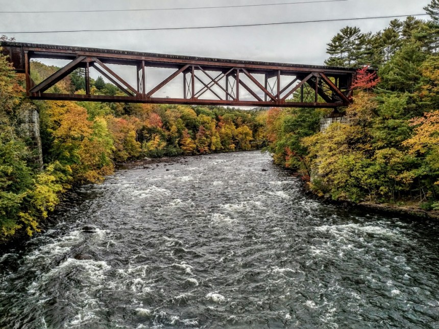 Spanning the Sacandaga River. BlackBerry PRIV camera phone. Photo by Chuck Miller.