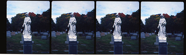 St. Agnes monument. Nimslo camera, Kodak Ektar 100 film. Photo by Chuck Miller.